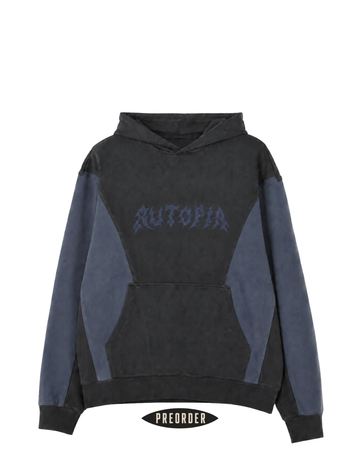 Charcoal / Blue Panel Hoodie