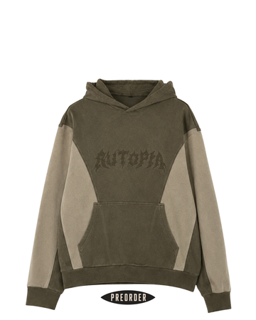 Olive / Tan Panel Hoodie